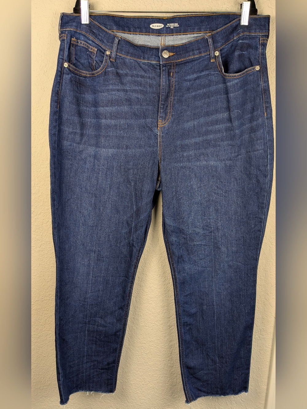 Old Navy Size 18 The Perfect Straight Ankle Denim Distressed Hems High Rise